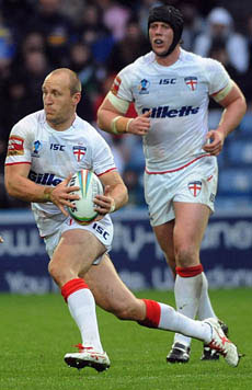 Carl Ablett carries the ball for England