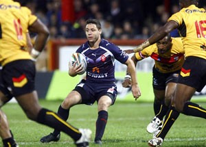 William Barthau carries the ball for France against PNG