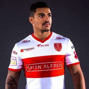 Kieran Dixon shows off the new shirt
