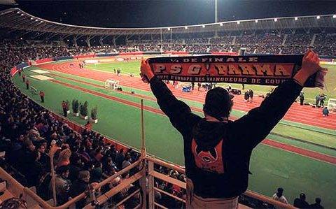 The opening match of Super League at the Charlety Stadium, Paris in 1996.